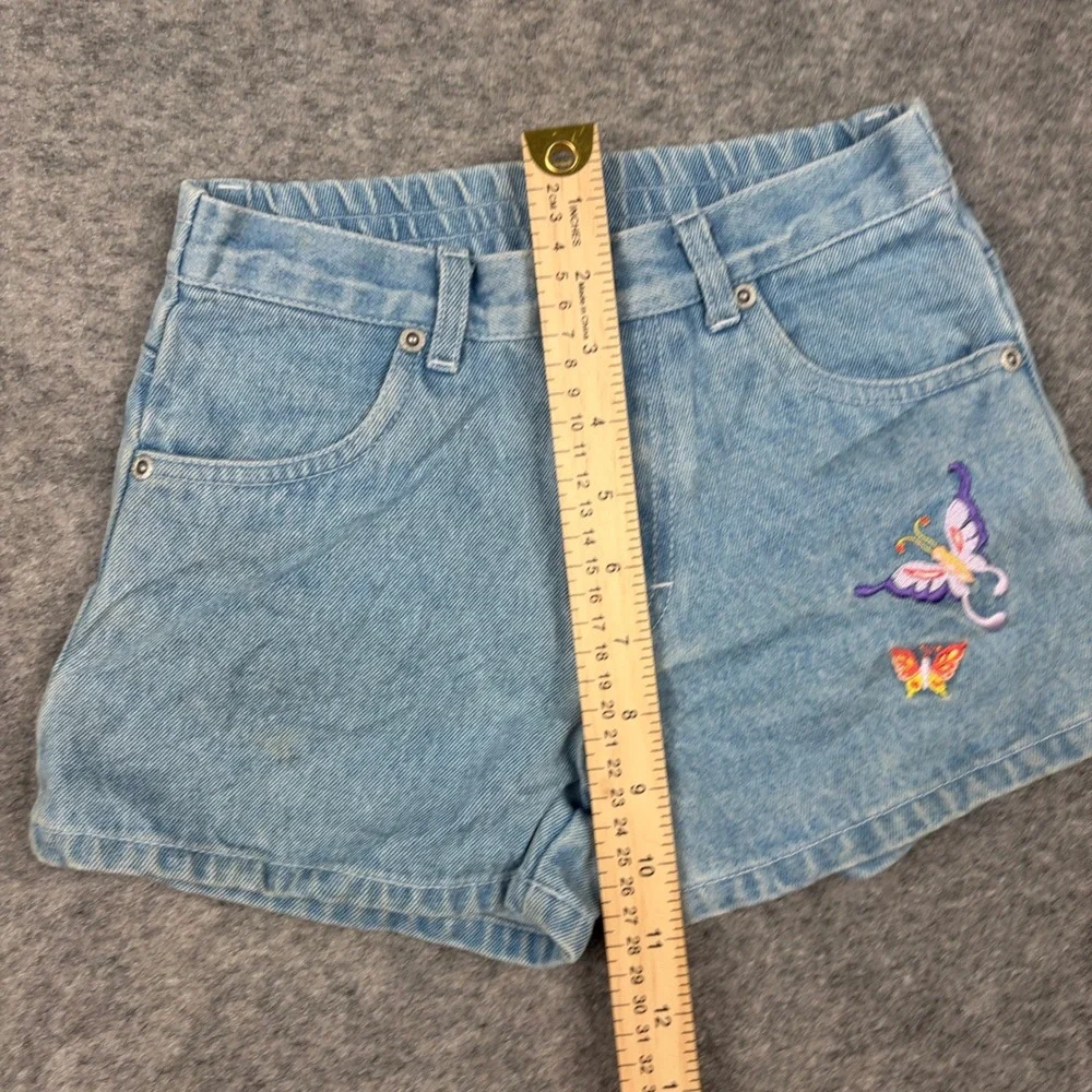The Children's Place Denim Shorts Girls 6X/7 Butterfly Embroidered Crochet Patch